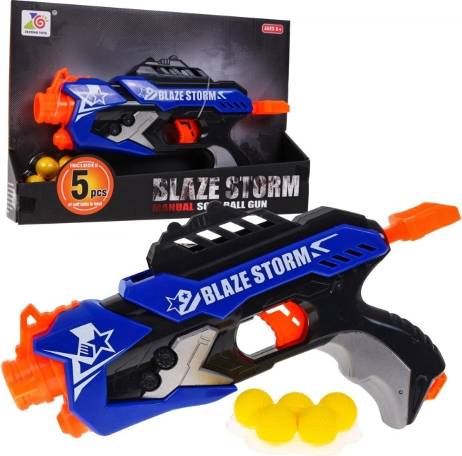 Spring-powered toy blaster for kids 8+ BLAZE STORM with foam balls