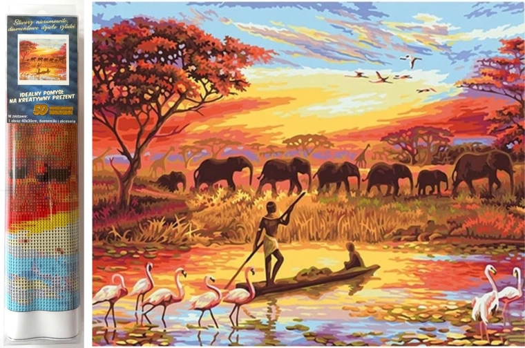 Teemantmaalimine elevandikari 30 × 40 cm