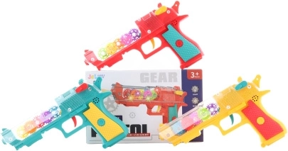 Light-up kids' battery-powered toy gun with effects
