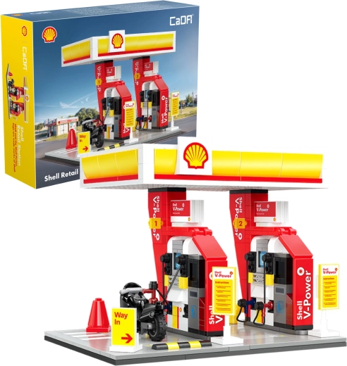 CaDA Construction Set SHELL Gas Station, 1309 pieces