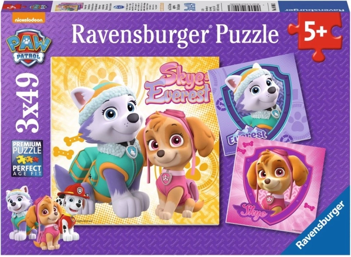 Ravensburgeri pusle Käpapatrull – Skye ja Everest 3×49 tükki