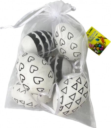 Decorative Plastic Eggs Black and White 4x6 cm