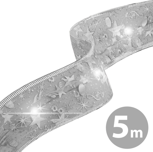 Christmas LED Ribbon Silver 5 m with USB