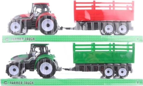 Plastiktraktor haagisega lastele