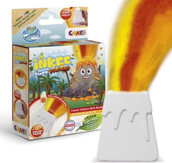 Inkee foamy fizzy bath bomb volcano