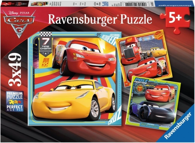 Ravensburgeri pusle Autod 3 võidusõitudel 3×49 tükki