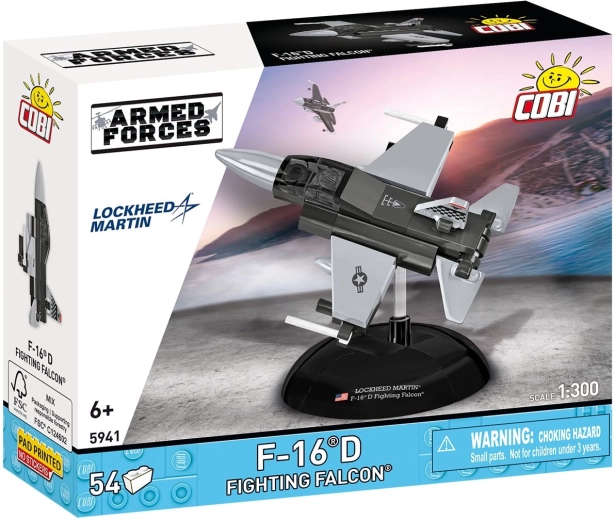Cobi Armed Forces hävituslennuk Lockheed Martin F-16D Fighting Falcon 1:300 (54 detaili)
