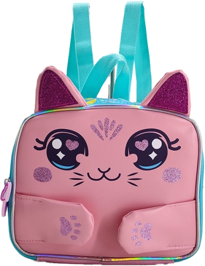 Kids' 3D Pink Cat Backpack 24 cm