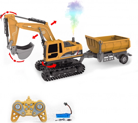 RC ekskavaator 4-ühes koos haagisega, 45 cm