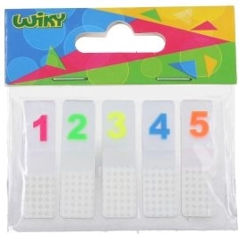 Sticky note pad with numbered tabs – numbers, 5×20