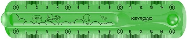 Painduv joonlaud KEYROAD Flexi 15 cm, roheline