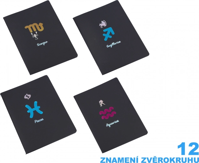 Zodiac Notebook 18.5x25.5 cm with 26 Black Lined Pages