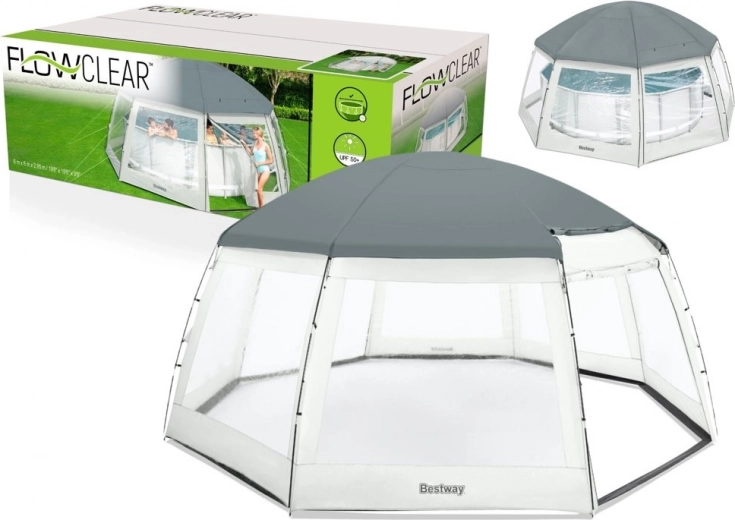 Basseini paviljon 600 × 600 × 295 cm Bestway