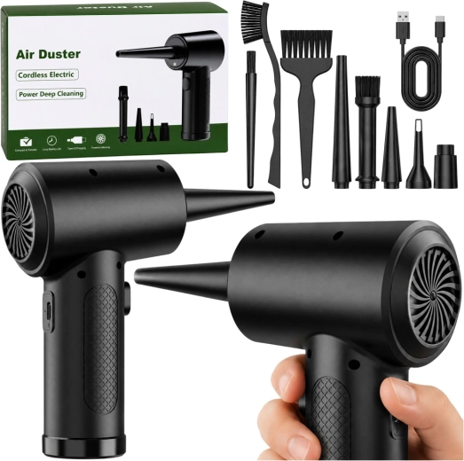 Electric air duster gun (air duster) USB‑C with a set of nozzles and brushes