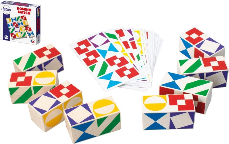 Seltskonnamäng Domino Match puidust karbis
