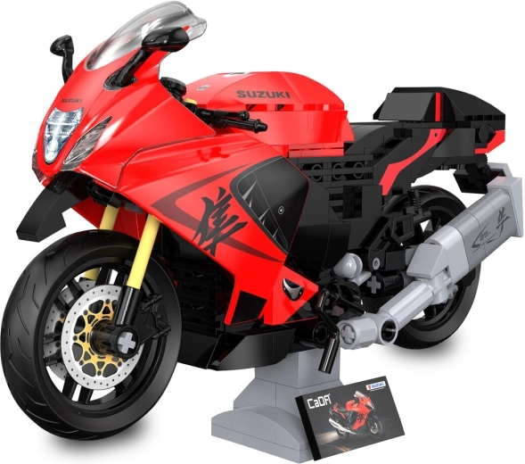 CaDA Suzuki Hayabusa mootorratta ehituskomplekt 1:12, punane