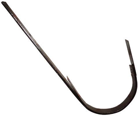 J self-supporting hook 250 mm made of galvanized steel for securing the gutter