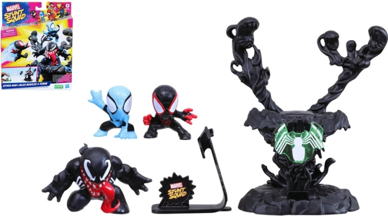 Spider-Man ja Miles Morales vs Venom – kummist figuurid koos väljalaskjaga