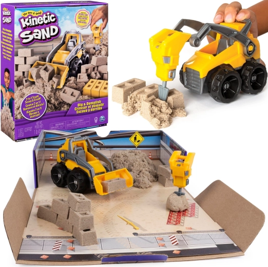 Spin Master Kinetic Sand Construction Sandbox with Dump Truck, 545 g