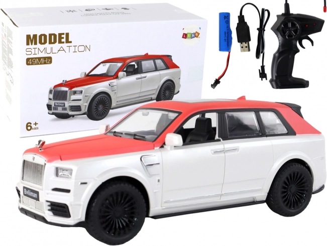RC car 1:20 white‑red with remote control