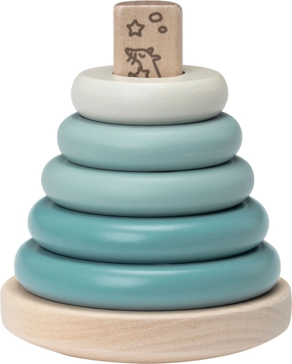 Micki wooden stacking ring pyramid, blue