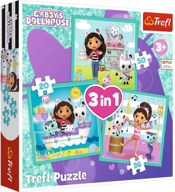 Puzzle 3in1 Gabi's Cat House 3+ Trefl