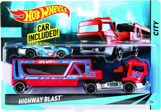 Hot Wheelsi veok koos sportautoga