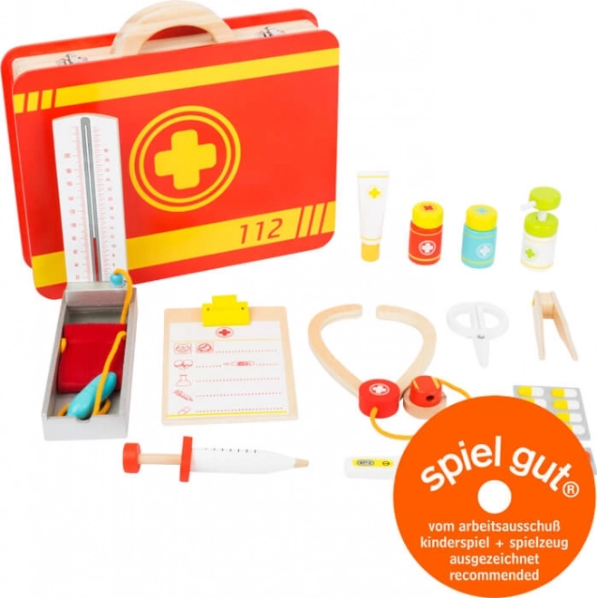 Small foot päästekomplekt kohvris – puidust arstikomplekt lastele