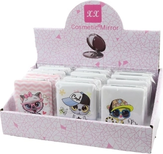 Pocket mirror with animals, 12 pcs