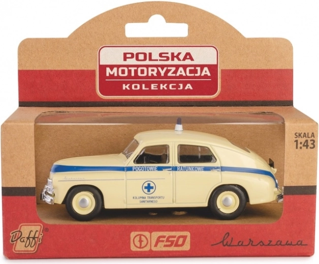 Liikuv mudel PRL Warszawa kiirabi 1:43