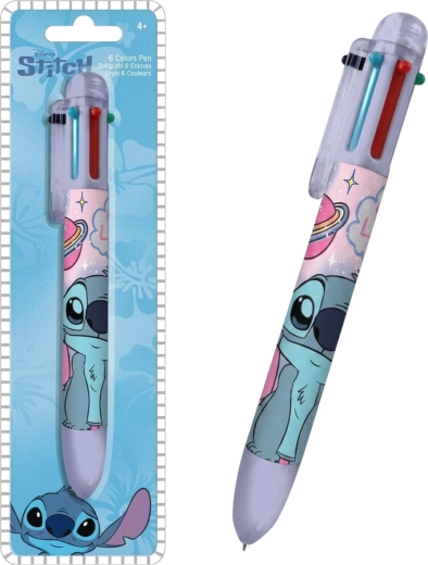 Kuuevärviline pastapliiats Lilo & Stitch lilla - 1 tk