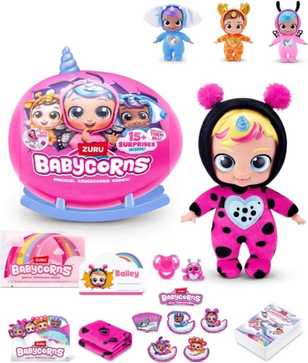ZURU Rainbocorns Babycorns seeria 1 beebi koos tarvikutega (15+ üllatust) - 1 tk