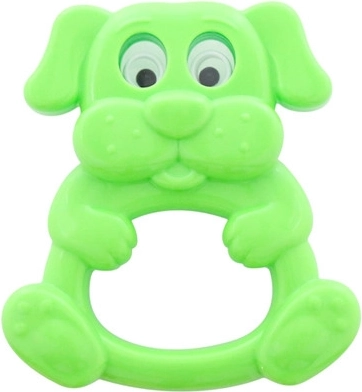 Rattle dog with movable eyes 11 cm