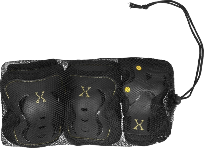 NILS Extreme H320 protective set for knees, elbows and wrists, black-yellow – XL
