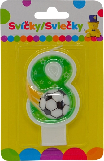 Birthday candle number 8 with ball