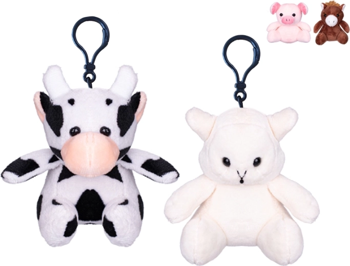 Plush keychain – farm animals 10 cm