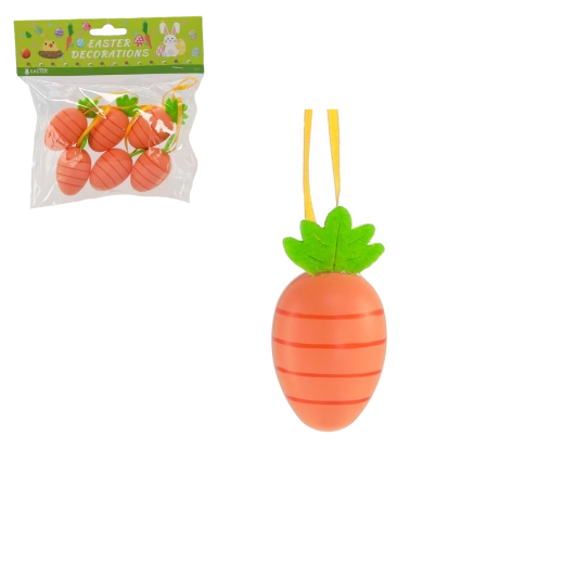 Set of decorative carrots with loop 3 × 4 cm – 6 pcs