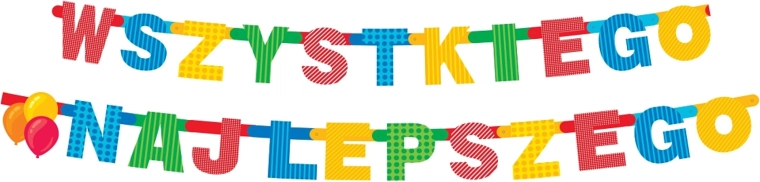Sünnipäeva paberist vanik „Wszystkiego Najlepszego“ 230 cm – 1 tk