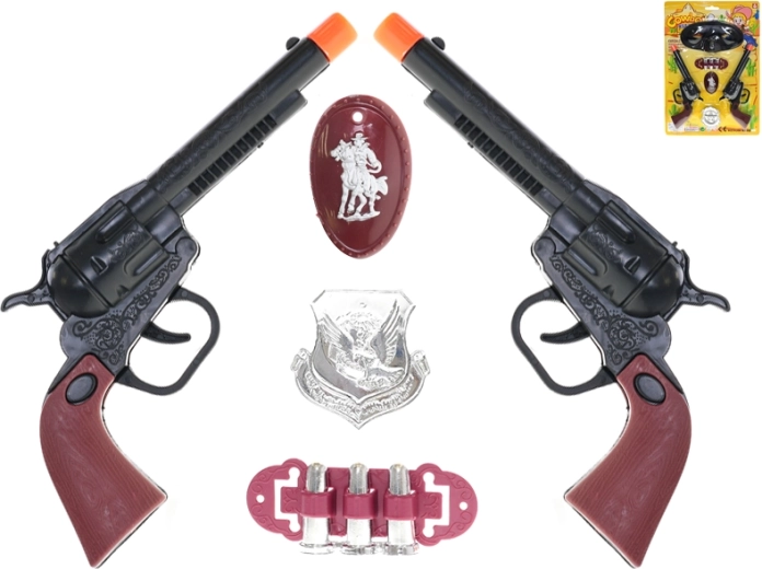 Cowboy set of 2 pistols 20 cm with accessories
