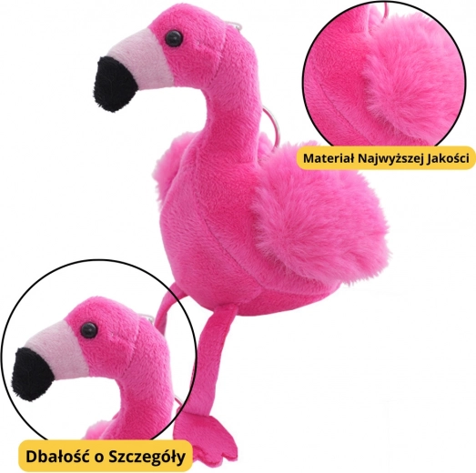 Roosa flamingo plüüsist ripats 12 cm