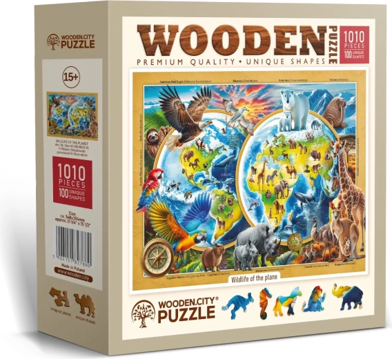 Puidust pusle WOODEN CITY Metsloomade planeet – 1010 tükki