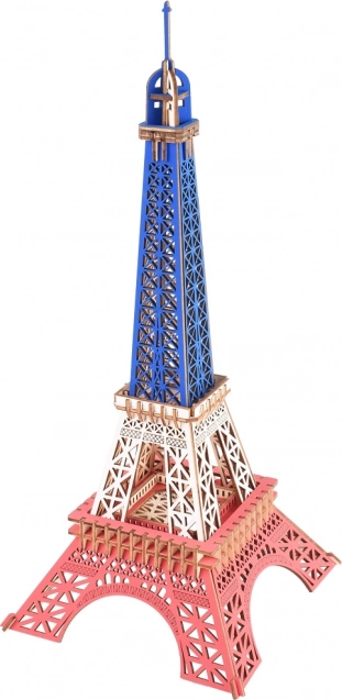 Wooden 3D Puzzle Eiffel Tower in French Colors