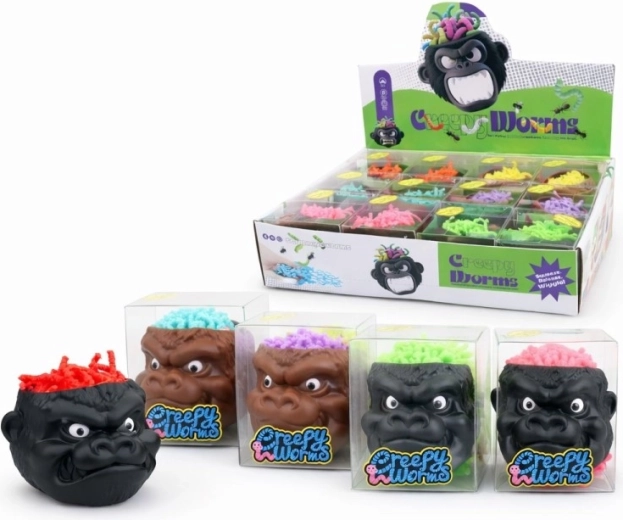 Interactive Toy Creepy Worms – Monkey Head with Slimy Worms 6 cm