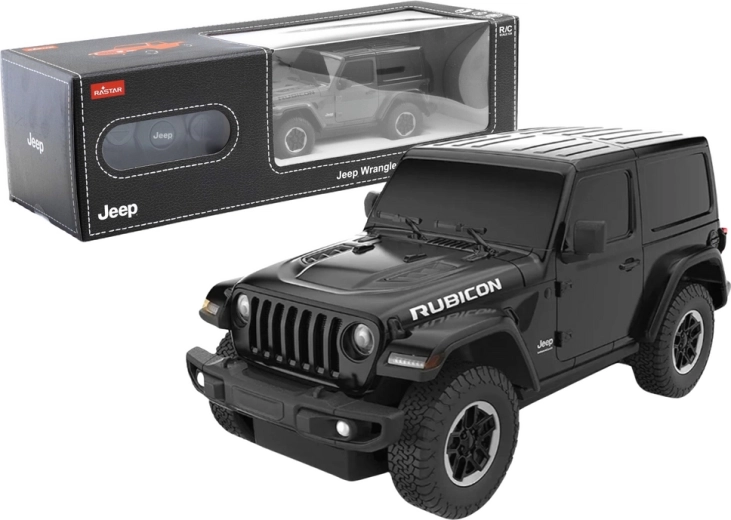 R/C car 1:24 Jeep Wrangler JL Rubicon black