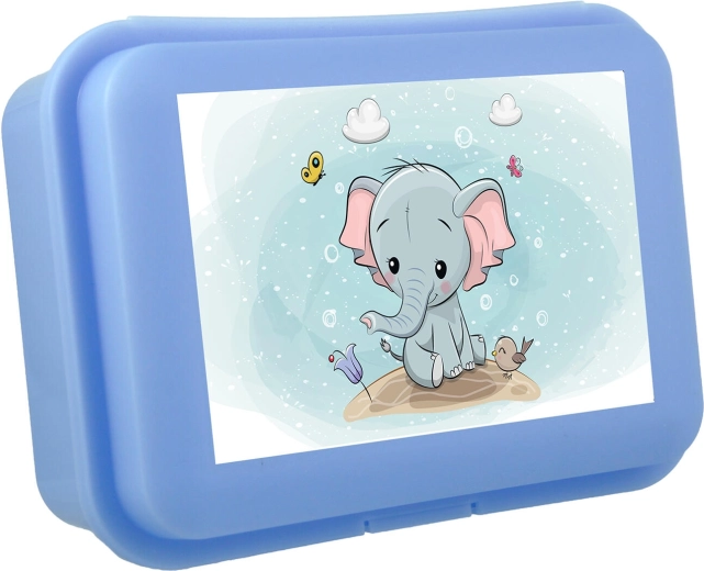 Võileivakarp elevandipoja motiiviga, klõpskinnitusega sulgur, plast, värvivalik 16 × 11 × 5,5 cm