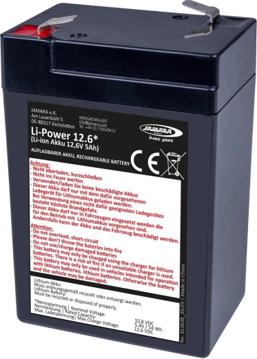 JAMARA Li-Power 12,6 liitiumioonaku elektrisõidukitele