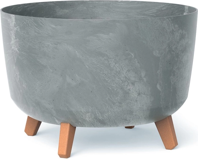 Betooniefektiga lillepott jalgadel 33,9 cm – hall