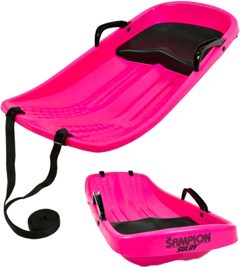 Sulov Extreme kids’ sled Šampion dark pink with seat and strap