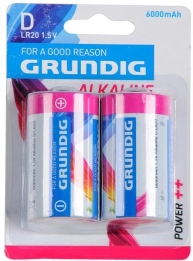 Aluselised patareid D LR20 GRUNDIG 6000 mAh, 2 tk