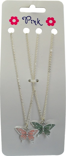 Laste kaelakee metallist liblikaga – 2 tk komplekt